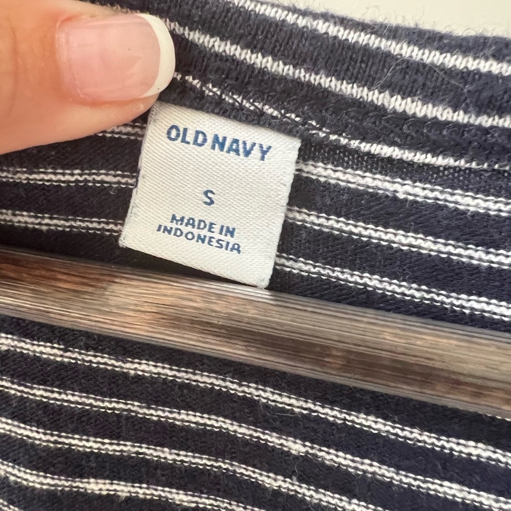 Old Navy Striped Navy and white maxi tee shirt dress